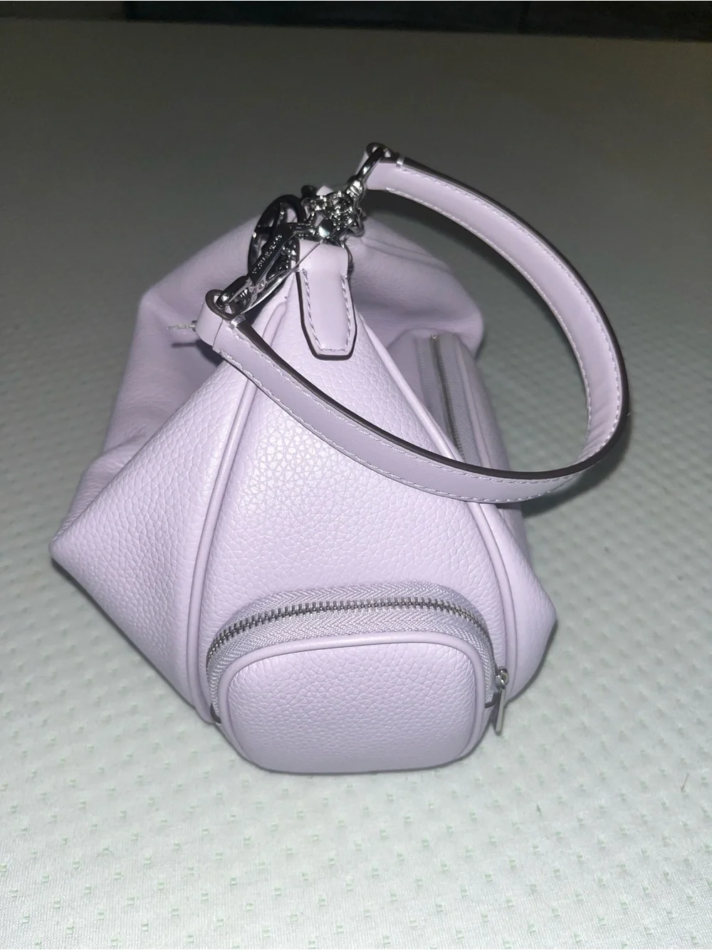 Michael Kors Lilac Pebbled Crossbody Bag with Silver Hardware - Picture 7 of 11
